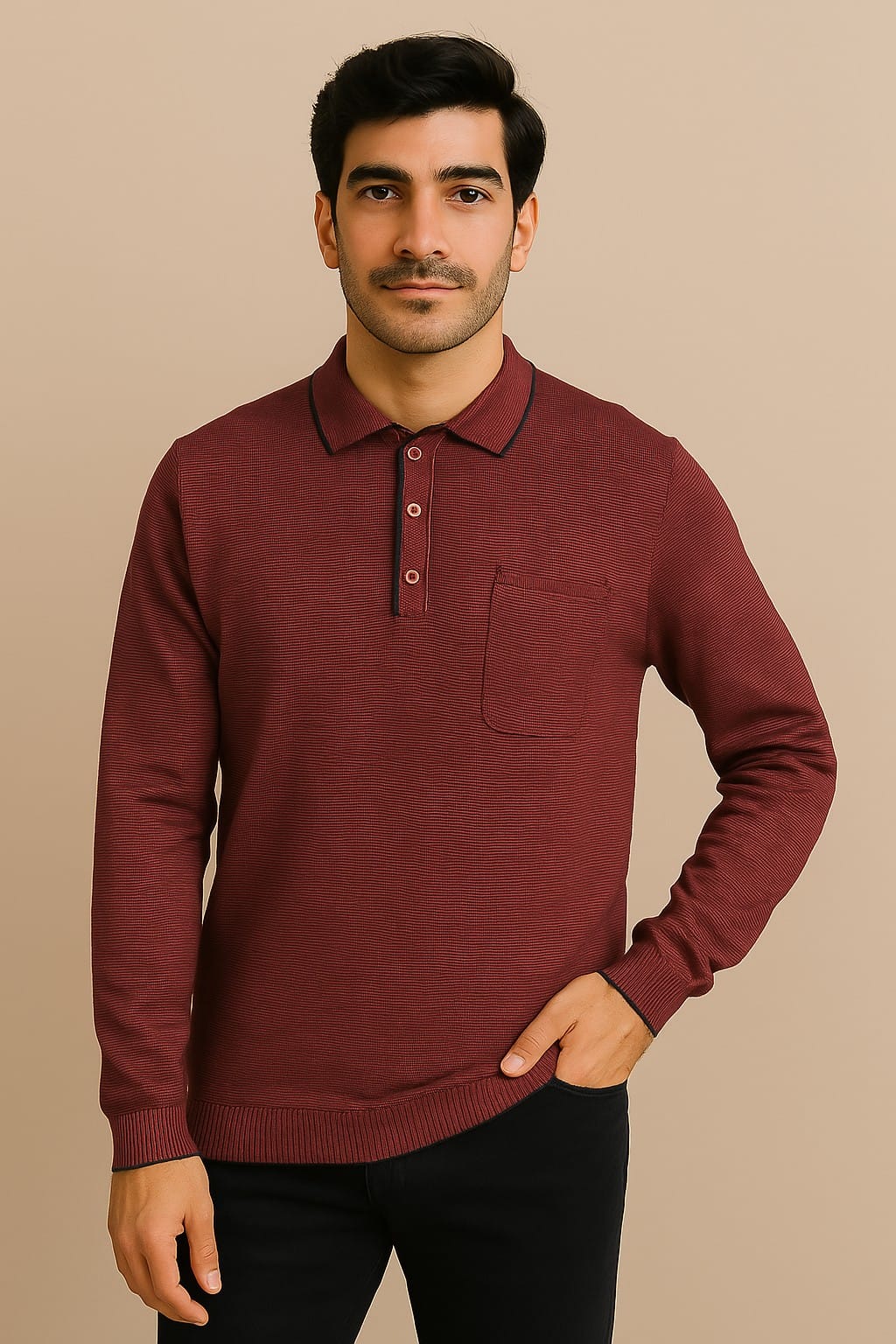 Gents' Self T-Shirt Pocket