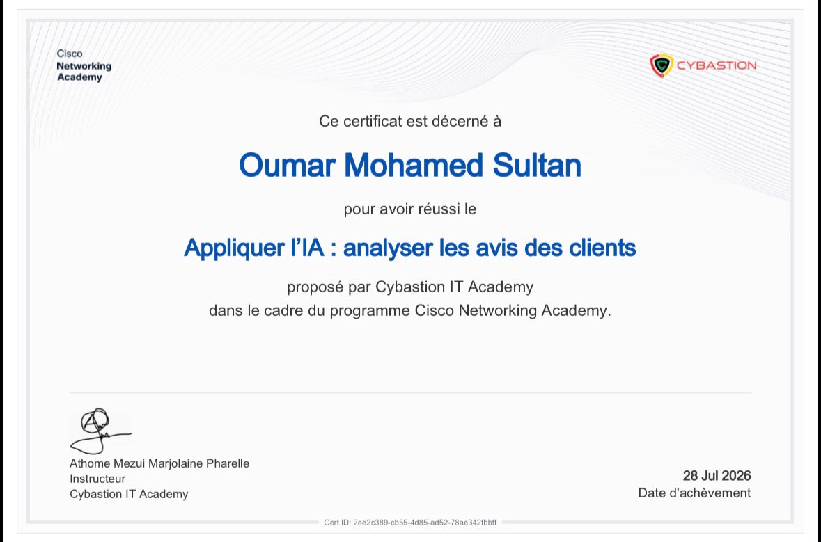 Certificat Cisco Apply AI