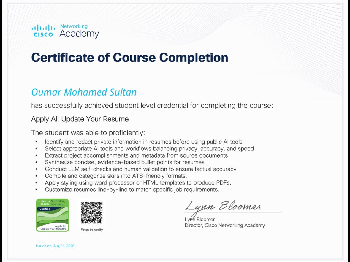 Badge Cisco Apply AI: Update Your Resume