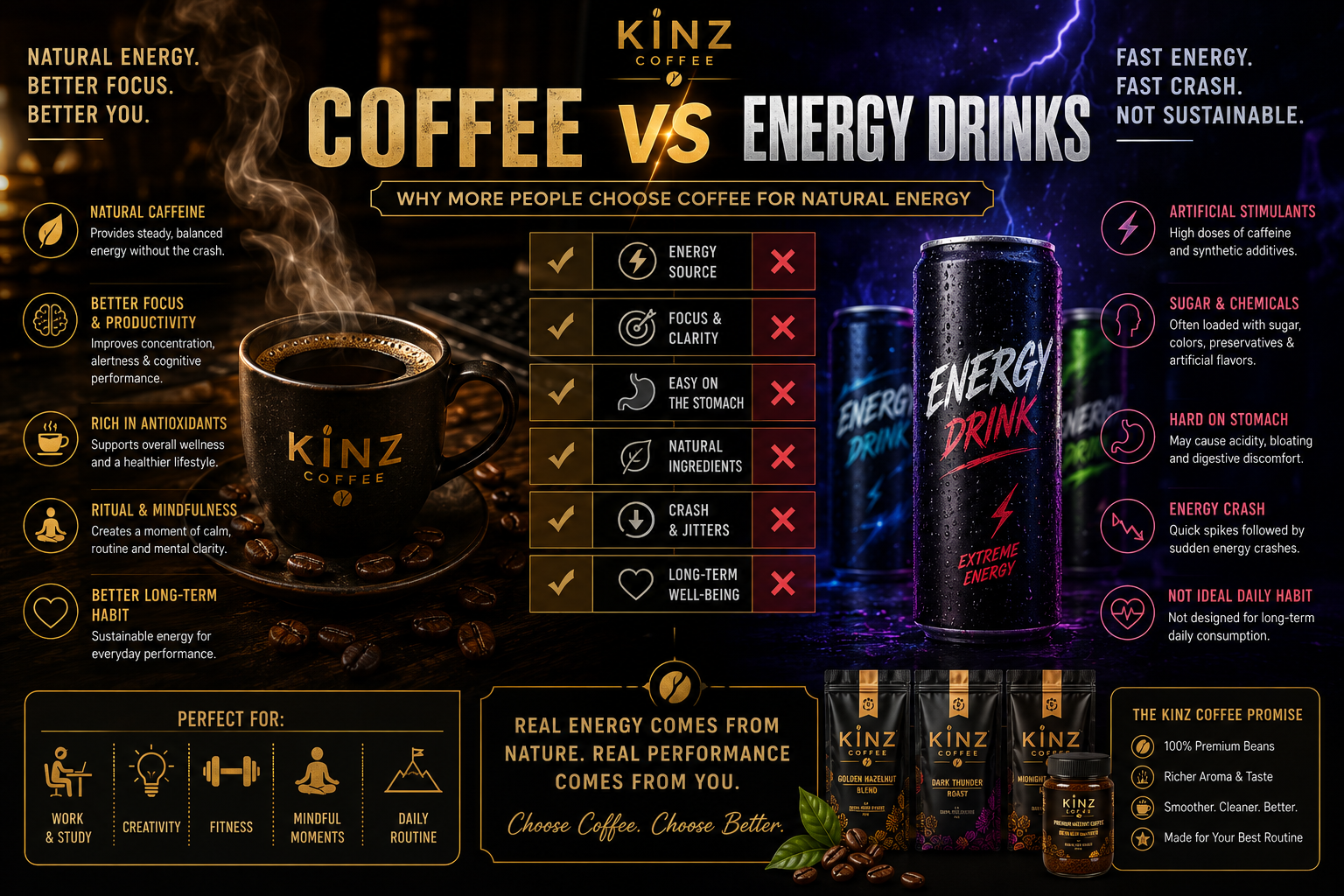 Coffee vs Energy Drinks: Why More People Are Choosing Coffee for Natural Energy