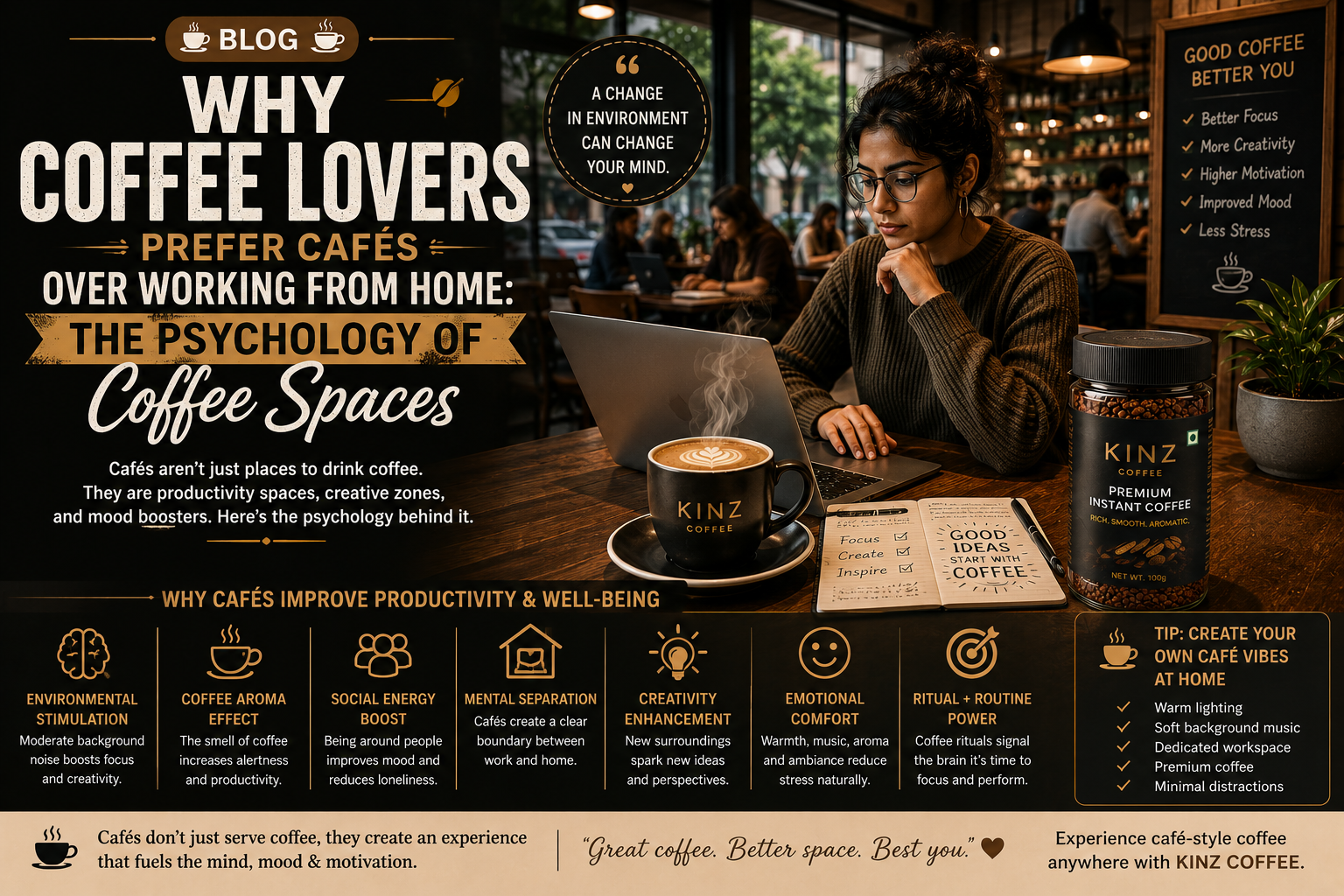 Why Coffee Lovers Prefer Cafés Over Working From Home: The Psychology of Coffee Spaces