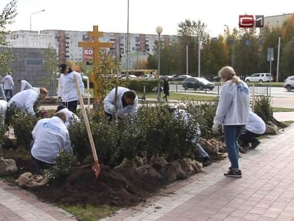 У Свято-Троицкого кафедрального собора в Сургуте обустроили сад