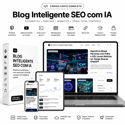 Blog Inteligente SEO com IA + Pinterest Automático + Código Fonte Completo v1.7
