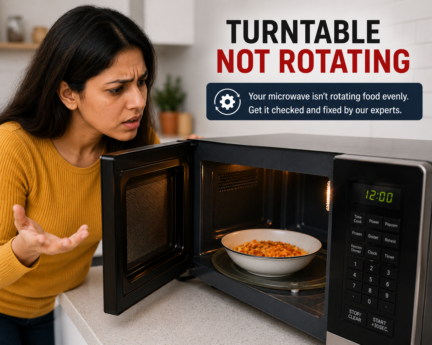 Microwave turntable not rotating