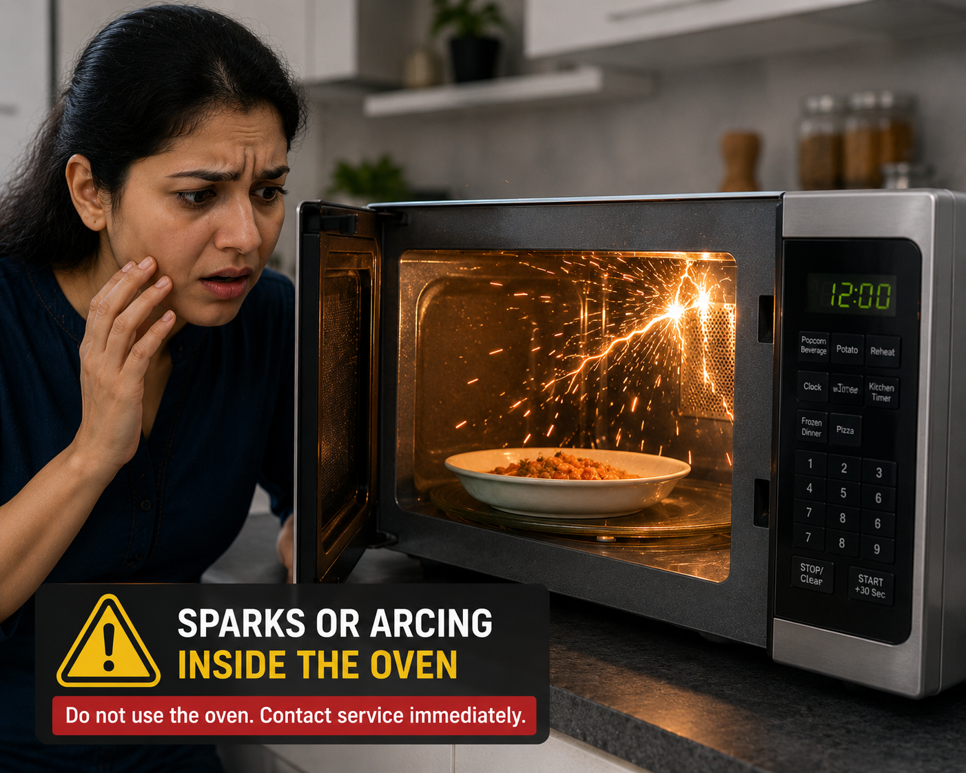 Microwave sparking inside