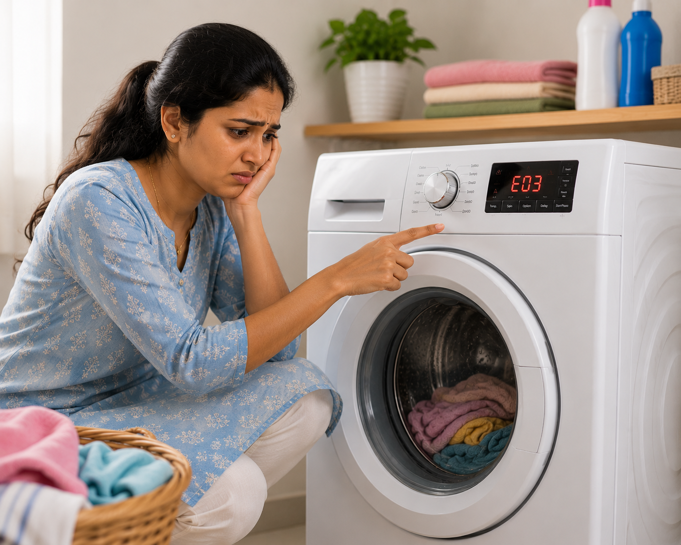 Washing machine error code display