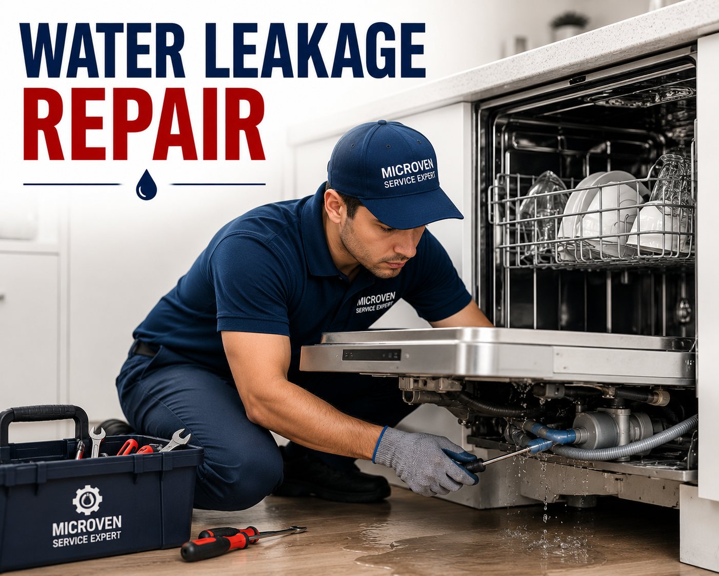 Dishwasher leaking water on floor