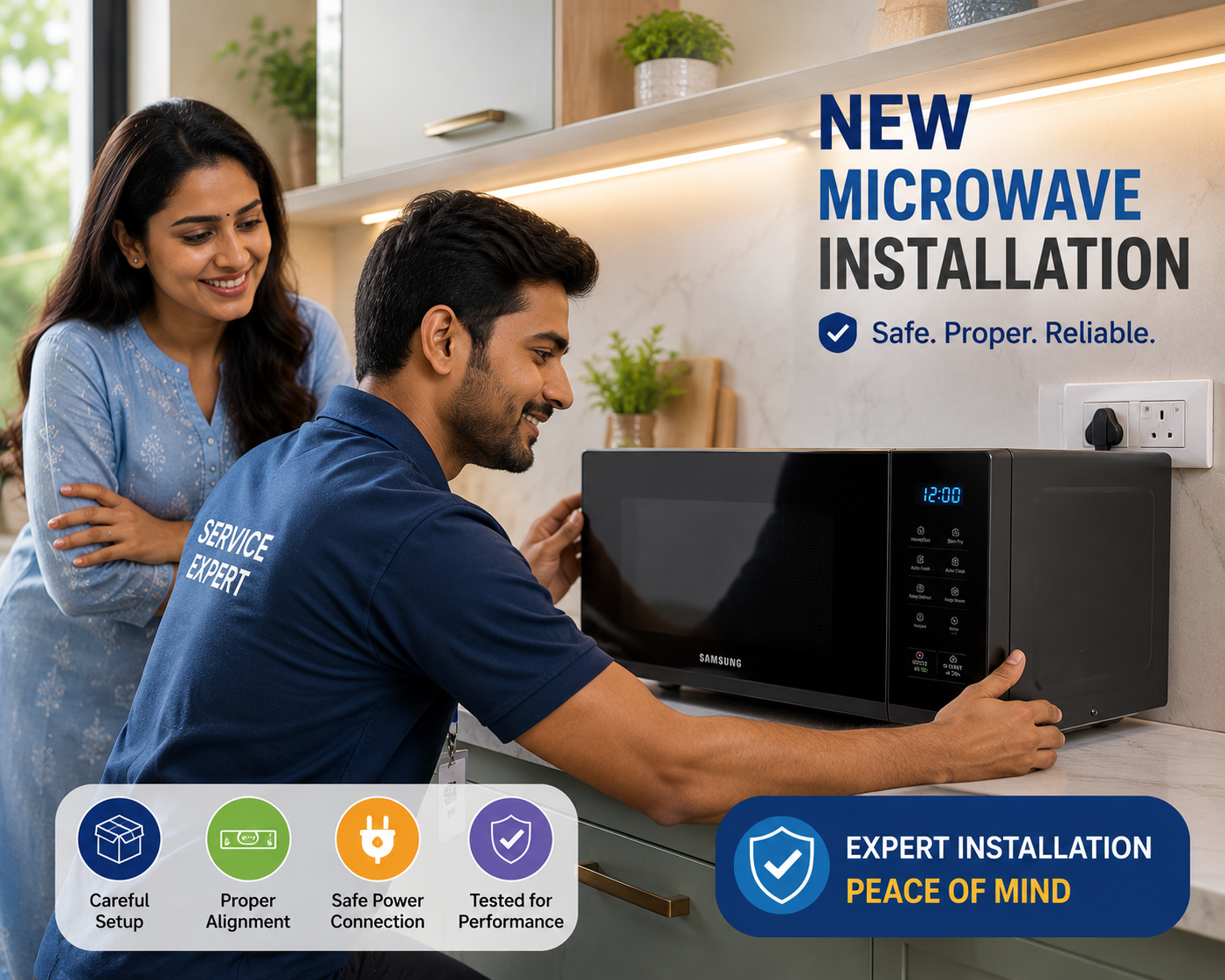 Microwave oven installation service