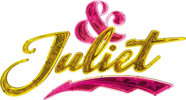 The image depicts the word "Juliet" written in a stylized, cursive font with a pink and gold color scheme. The letters appear to be made of metallic or reflective material, creating a vibrant and eye-catching visual effect.