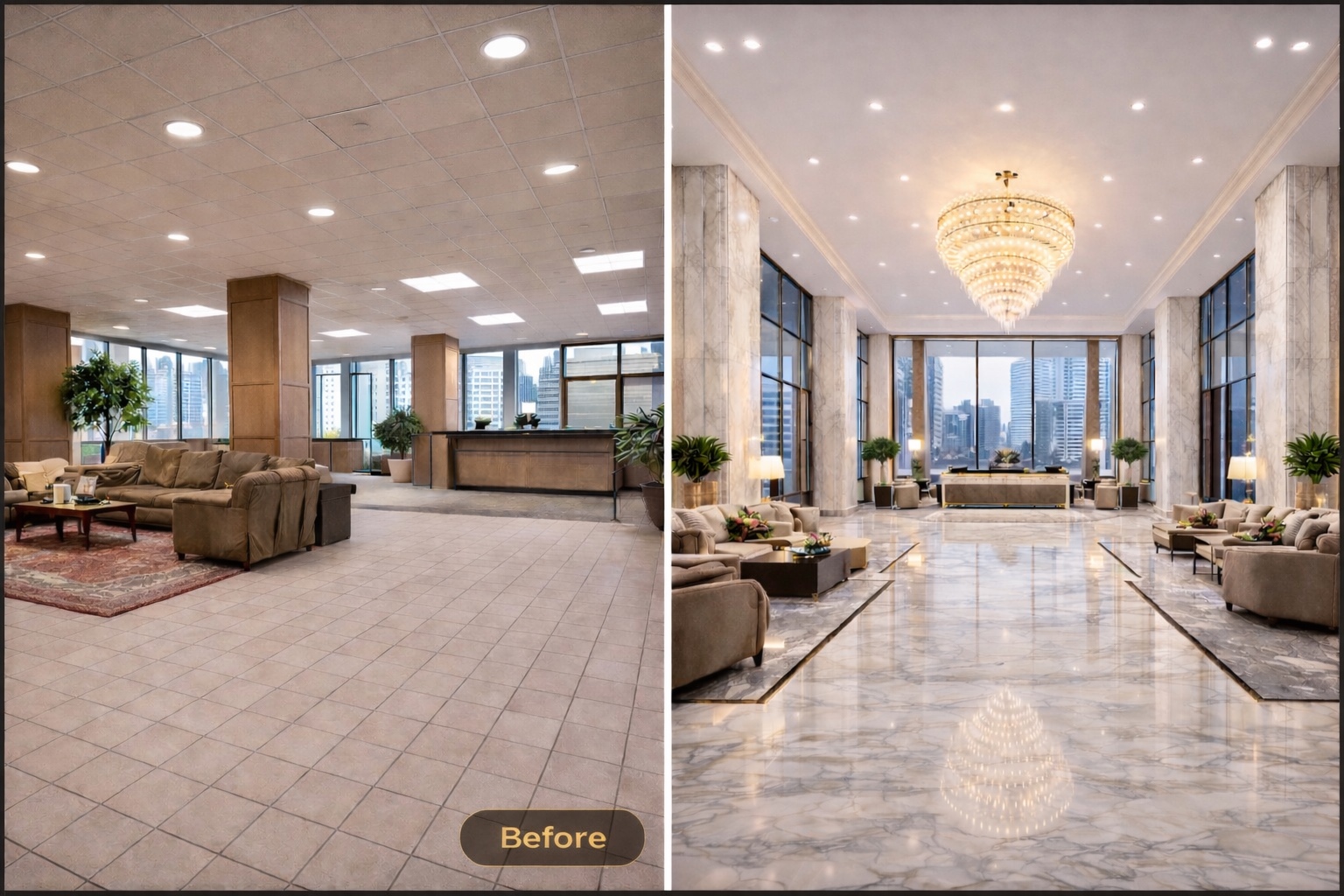 Modern luxury open space restaging transformation