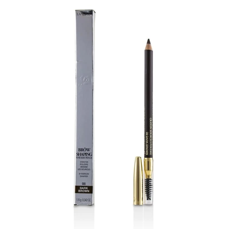 LANCOME BROW SHAPING POWDERY # 08 DARK BROWN (W) 0.042OZ EYEBROW PENCIL