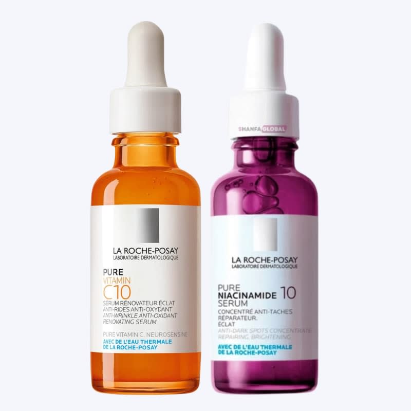 La Roche-Posay Pure Niacinamide 10 Serum & Pure Vitamin C10 Serum Set