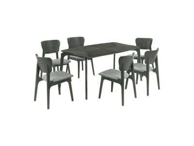 D6001558CN_2 Armen Living Kalia Dining Table and 6 Chairs - Image 1