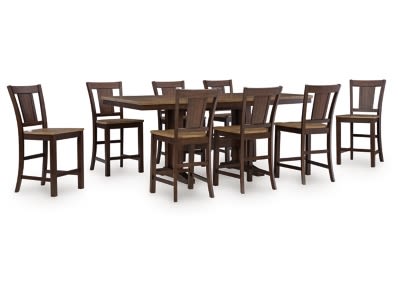 D651-32-124(8)-SW-P1-KO Anixburg Counter Height Dining Table and 8 Barstools - Image 1