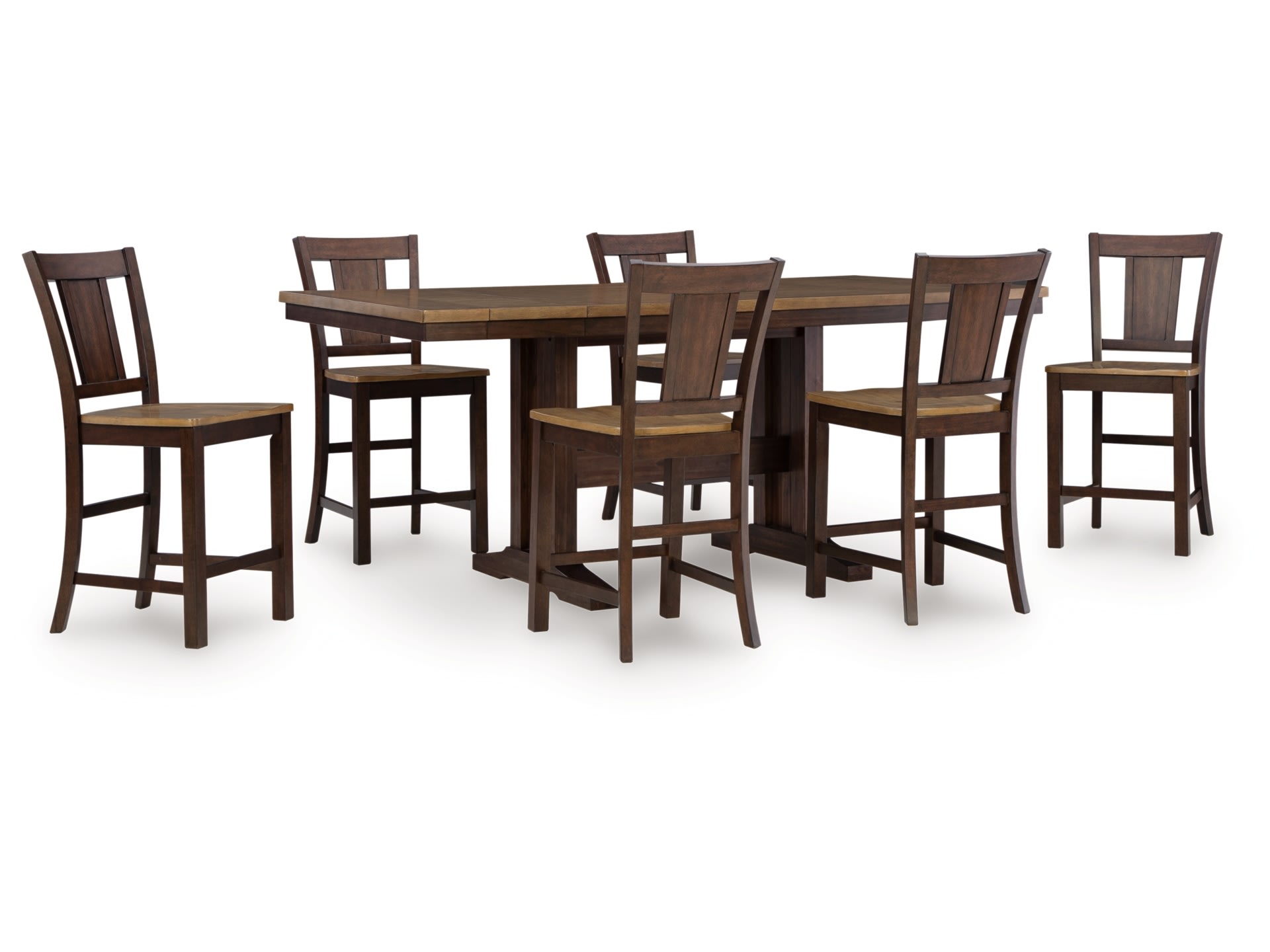 D651-32-124(6)-SW-P1-KO (1) Anixburg Counter Height Dining Table and 6 Barstools - Image 1