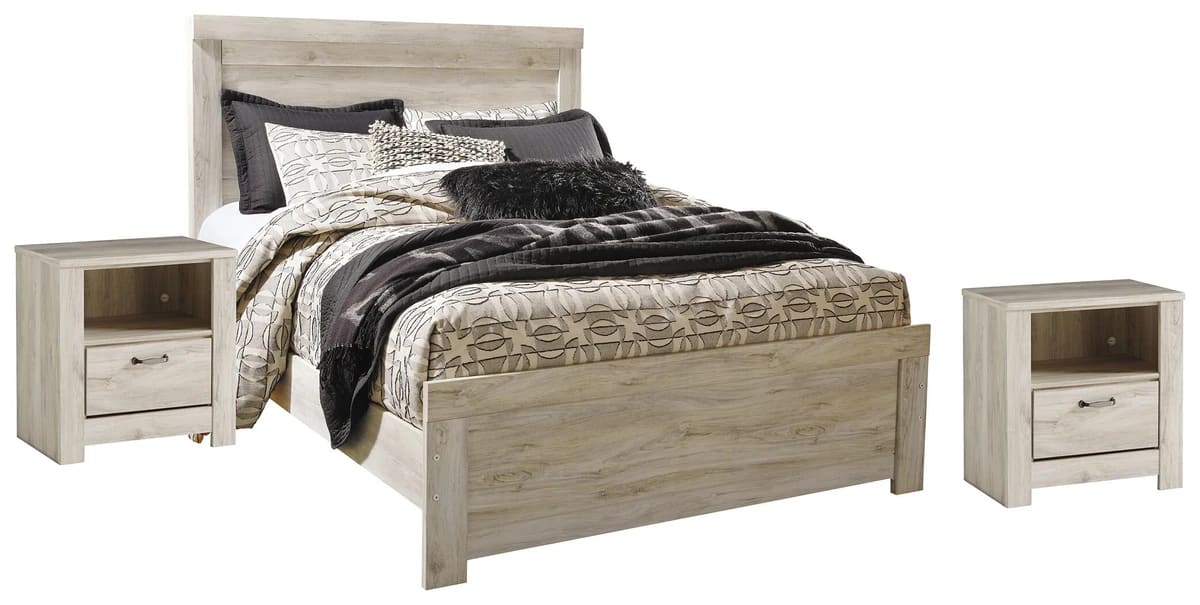 B331-57-54-96-91(2)-SW-P1-KO Bellaby Queen Panel Bed with 2 Nightstands - Image 1