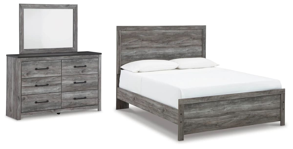 B1290-31-36-71-98-SW-P1-KO Bronyan Queen Panel Bed with Mirrored Dresser - Image 1
