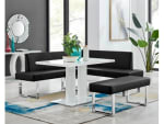 Armen Living Amanda Dining Table with Nook Sofa and Bench - Image 2