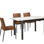 Armen Living Giana and Kash Extendable Dining Table and 4 Chairs