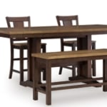 Anixburg Counter Height Dining Table and 4 Barstools and Bench