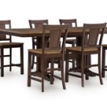 Anixburg Counter Height Dining Table and 8 Barstools