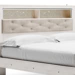 Altyra King Panel Bed with Upholstered Bookcase Headboard