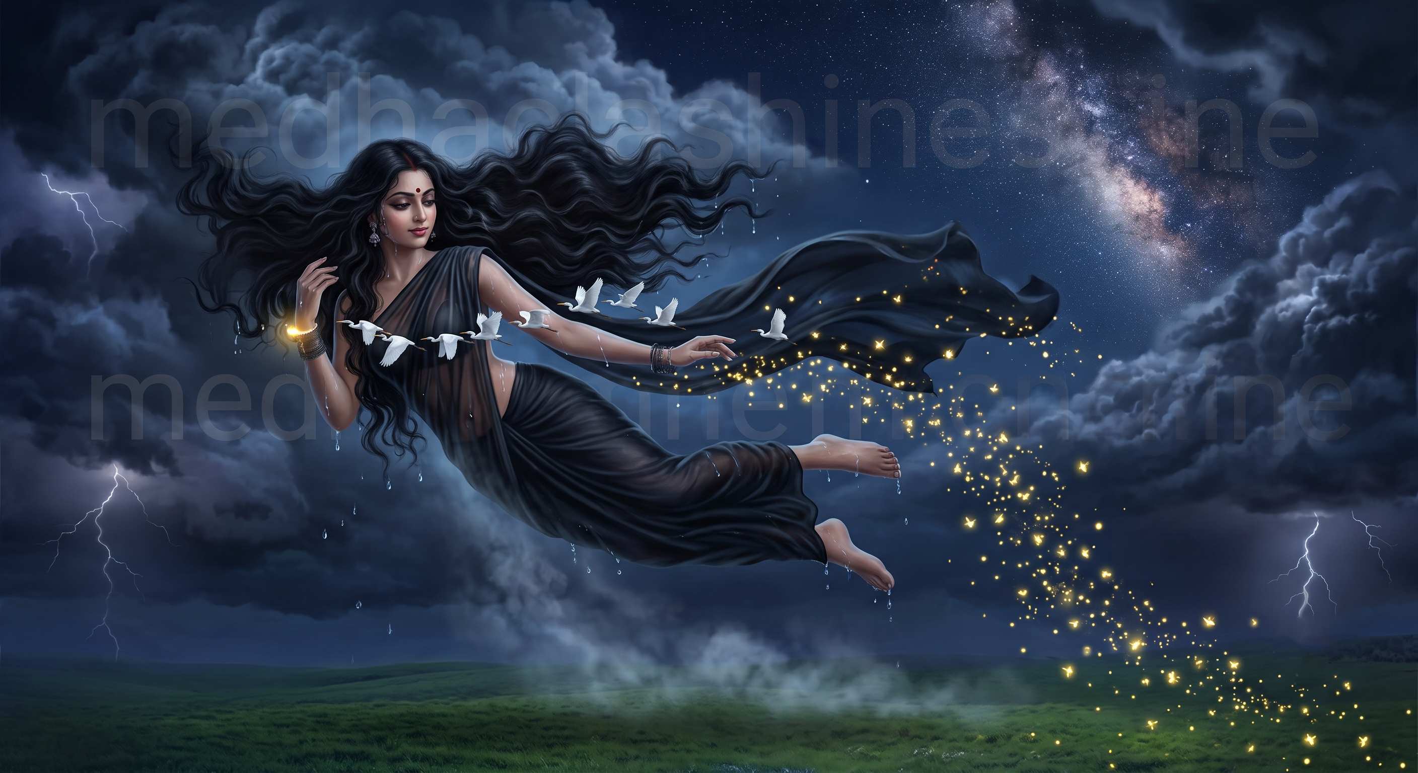 वर्षा सुंदरी के वस्त्र और आभूषण