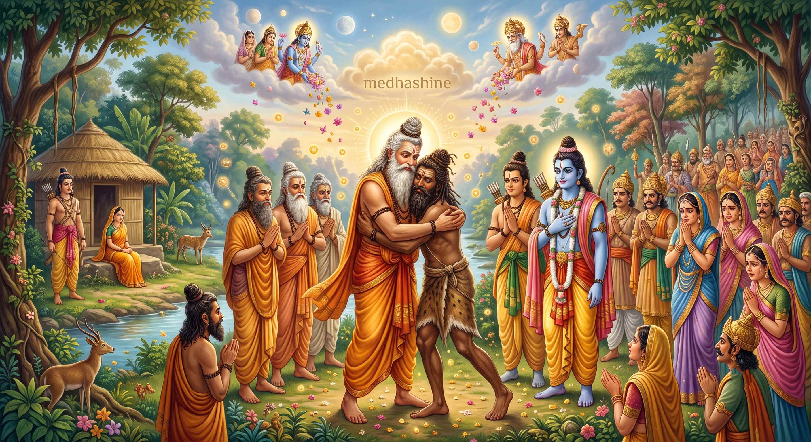 रामसखा रिषि बरबस भेंटा। जनु महि लुठत सनेह समेटा।।