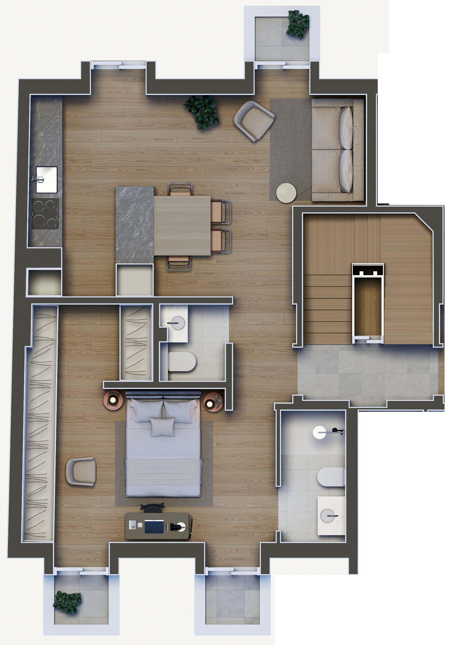 Planta T1 PH Direito