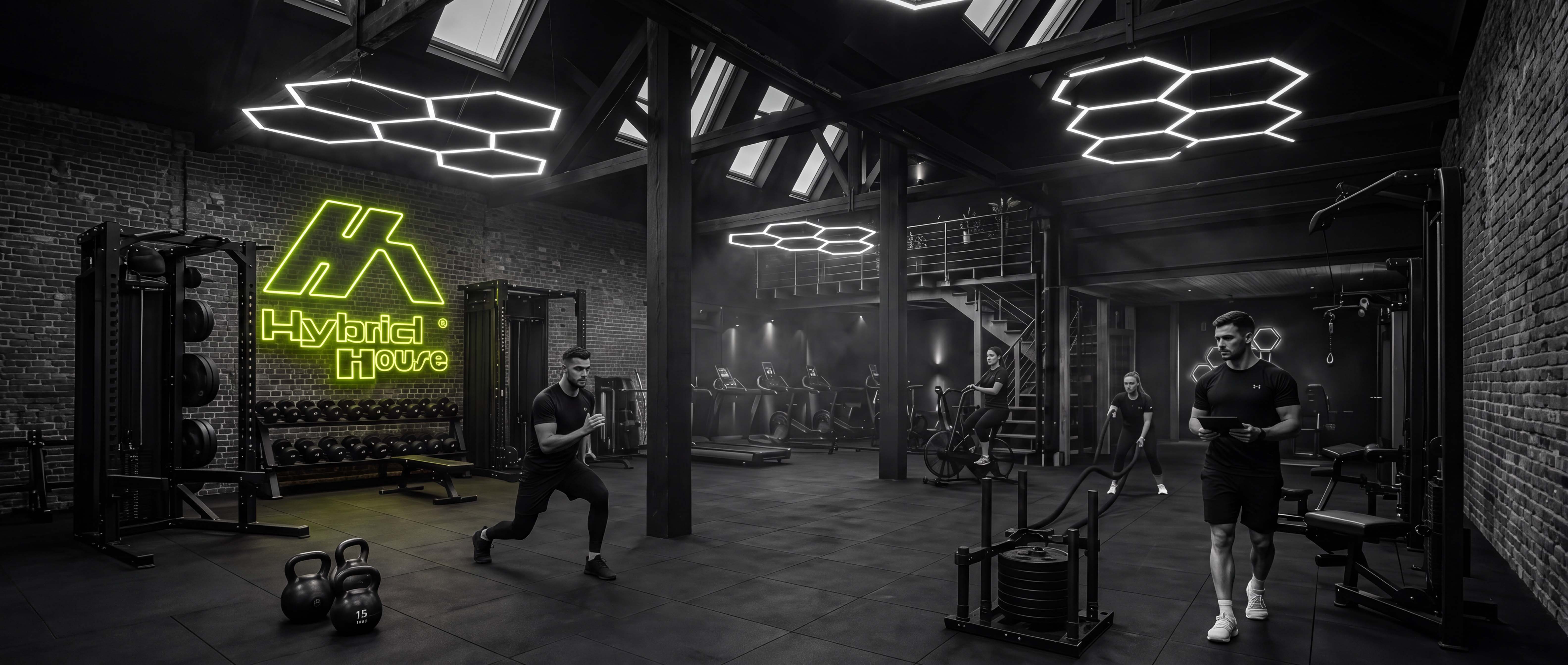 Trening siłowy w klubie Hybrid House w Pabianicach