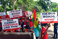 Ada Youth Stage Demonstration, Petition Gov’t Over Bad Roads