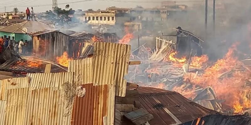 Over 300 Shops Destroyed in Suame Post Office Market Fire