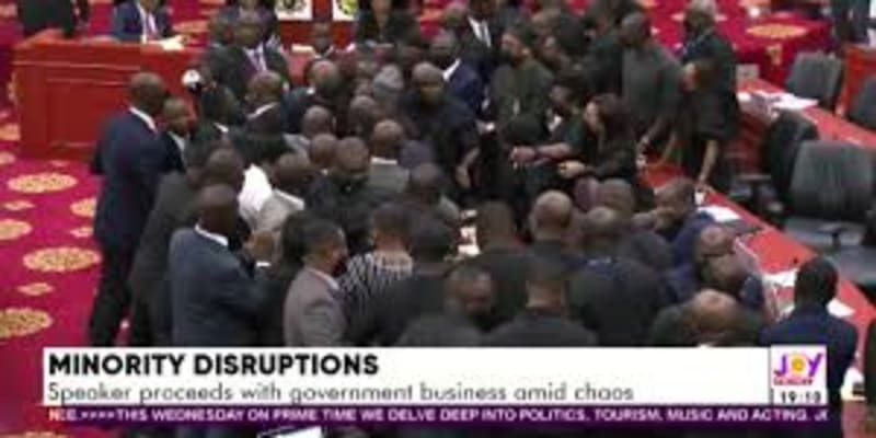 CHAOS IN PARLIAMENT…As Minority fights Majority over Speaker's decision on Kpandai