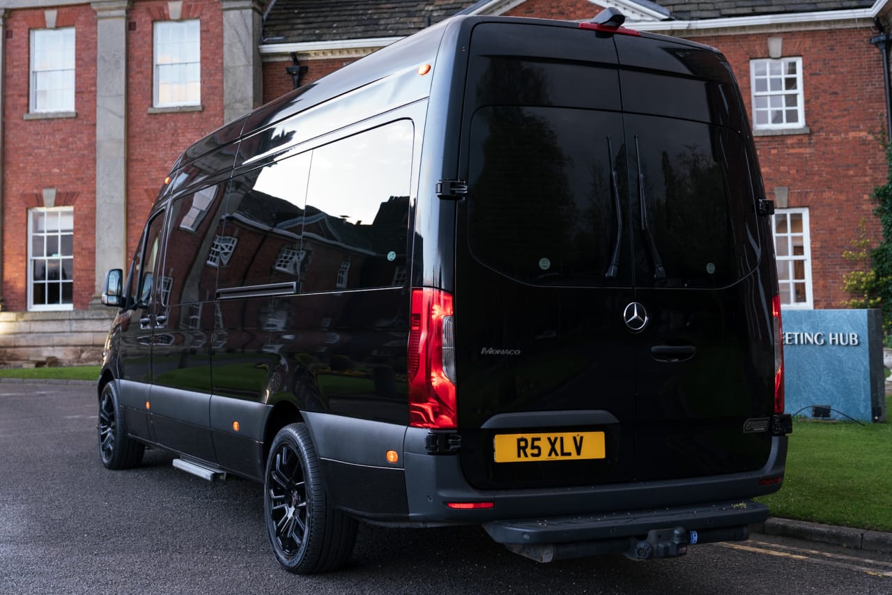 The Monaco Sprinter R5 XLV from behind
