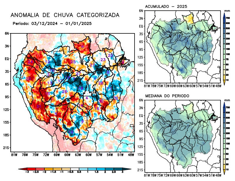 Anomalia de precipitação na Bacia Amazônica