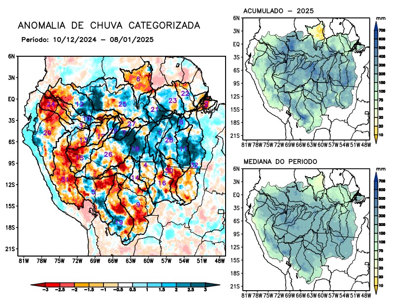 Anomalia de precipitação na Bacia Amazônica