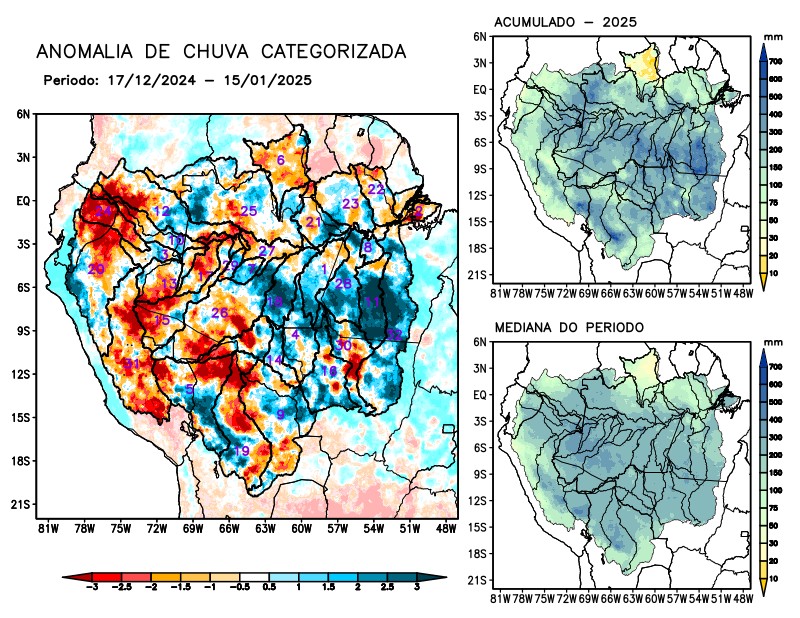Anomalia de precipitação na Bacia Amazônica