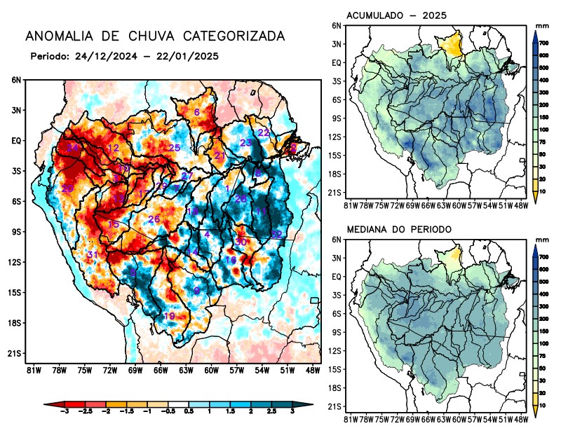 Anomalia de precipitação na Bacia Amazônica