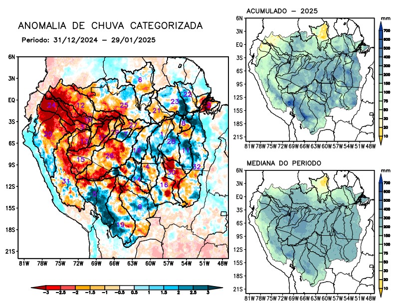 Anomalia de precipitação na Bacia Amazônica
