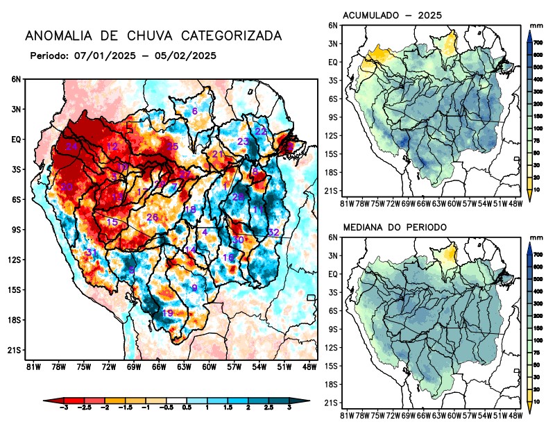 Anomalia de precipitação na Bacia Amazônica