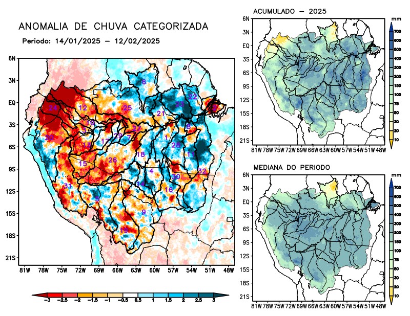 Anomalia de precipitação na Bacia Amazônica