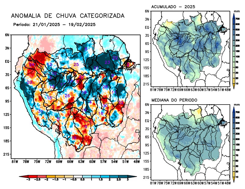 Anomalia de precipitação na Bacia Amazônica