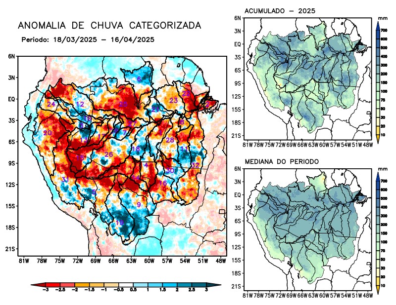 Anomalia de precipitação na Bacia Amazônica