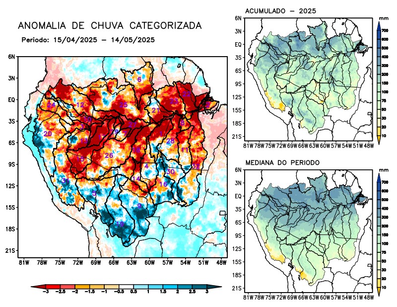 Anomalia de precipitação na Bacia Amazônica