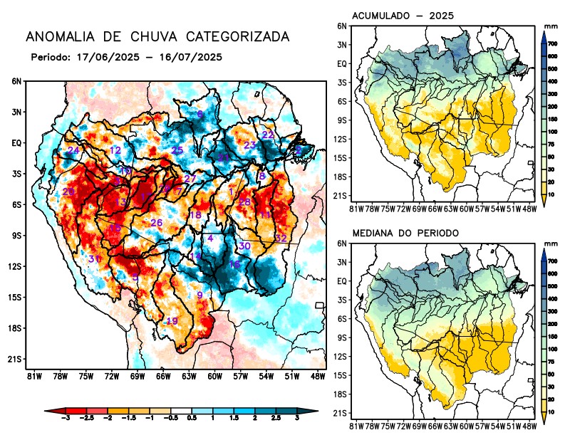 Anomalia de precipitação na Bacia Amazônica
