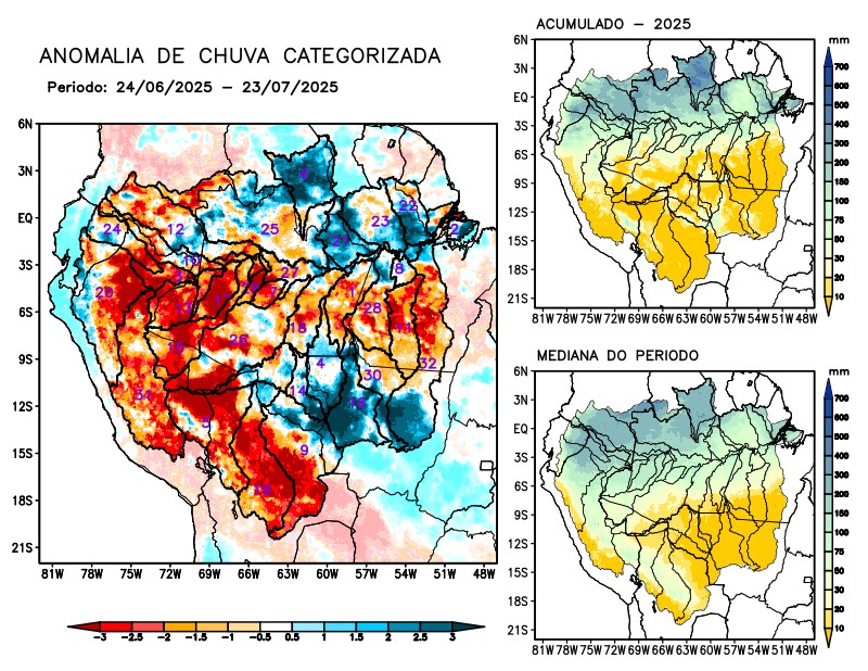 Anomalia de precipitação na Bacia Amazônica