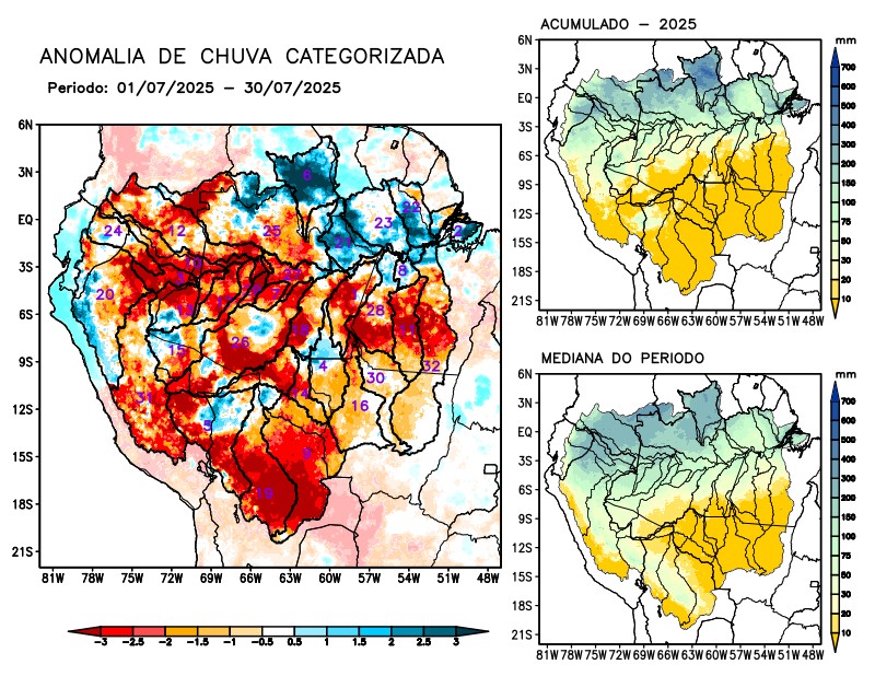 Anomalia de precipitação na Bacia Amazônica