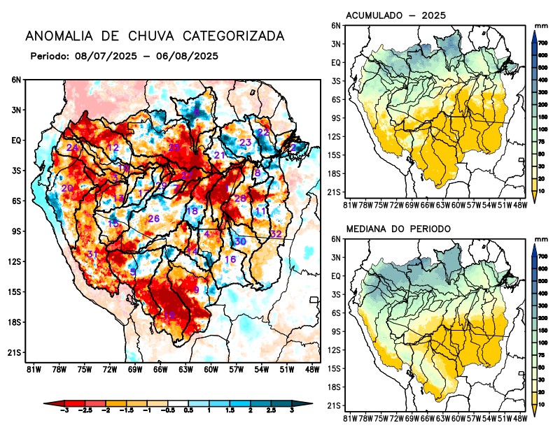 Anomalia de precipitação na Bacia Amazônica
