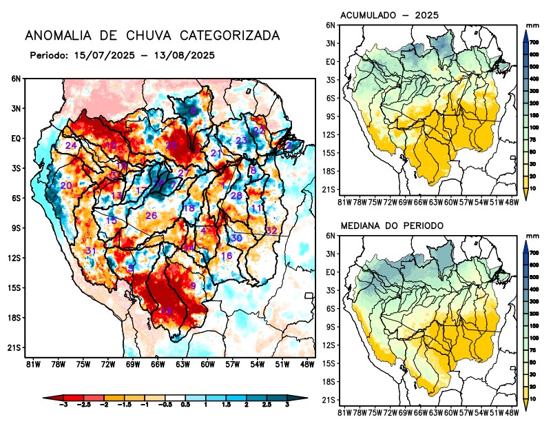 Anomalia de precipitação na Bacia Amazônica