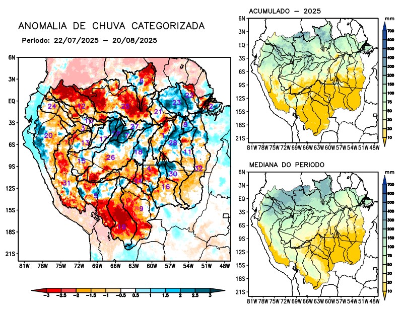 Anomalia de precipitação na Bacia Amazônica